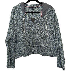 Tommy Hilfiger Floral Printed Cotton Hoodie - Size XXL
